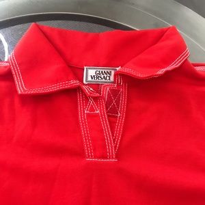 AUTHENTIC Gianni Versace contrast stitch polo